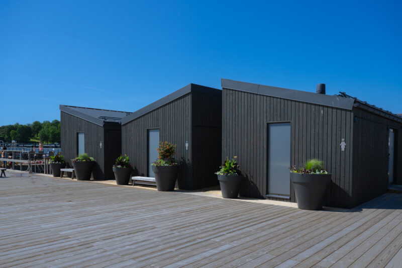 The Floating saunas at Allas Pool
